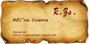 Róna Zsanna névjegykártya